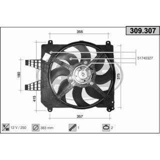 309307  FAN FIAT Multipla 1.9JTD AC 01-