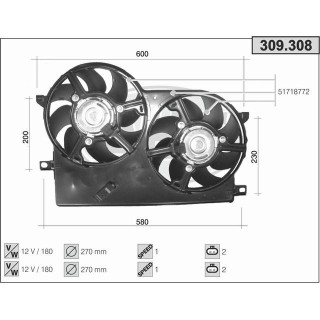 309308  FAN FIAT Palio 1.3JTD 02-