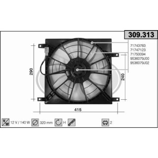 309313  FAN FIAT Sedici / SUZUKI SX4 1.6 16V  06-