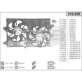 310030  FAN   FORD Mondeo II 1.6-1.8-2.0-2.5-1.8 TD   M/AT