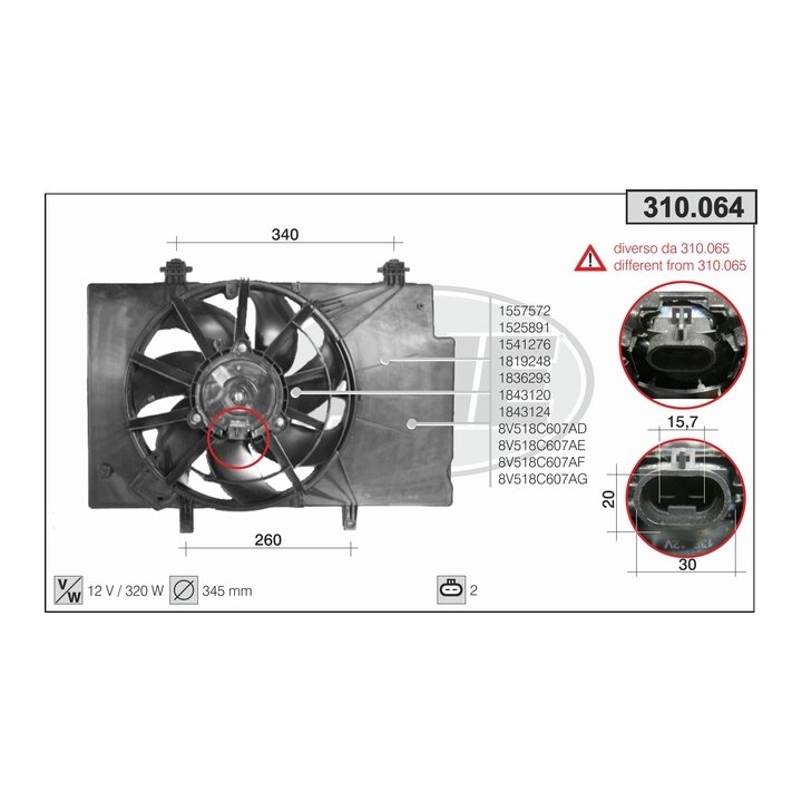 310064  FAN FORD FIESTA VI 1.25/1.4/1.6/1.6 TDCi MT/AT AC