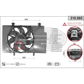 310065  FAN FORD FIESTA VI 1.25/1.4/1.6/1.6 TDCi MT/AT AC