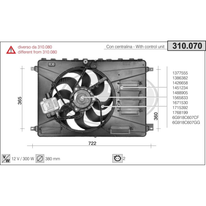 310070  FORD Galaxy (WA6)/Mondeo IV (BA7) 2.0 - 2.0 Eco Bo