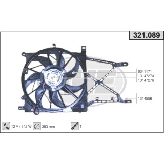 321089  FAN OPEL Astra H 1.6 - 1.8   04-