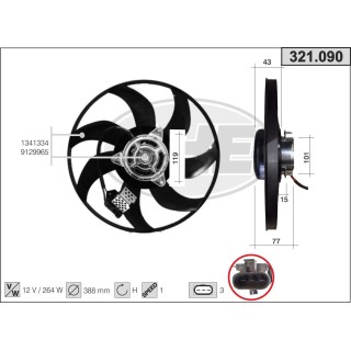321090  FAN OPEL Corsa C 1.7 CDTi AC 00-