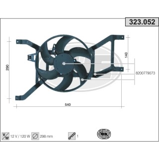 323052  FAN Dacia Logan/Sandero 1.2/1.4/1.5Dci/1.6  13-