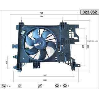 323062  FAN DACIA Duster 1.5 dCi 11-