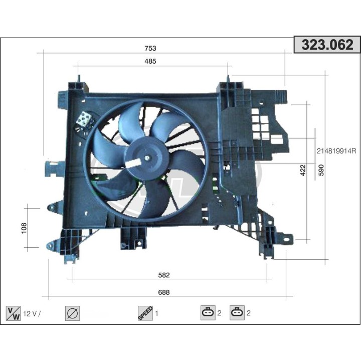 323062  FAN DACIA Duster 1.5 dCi 11-