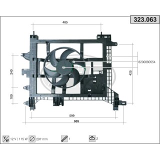 323063  FAN DACIA Duster 1.5DCi/1.6/2.0 10-