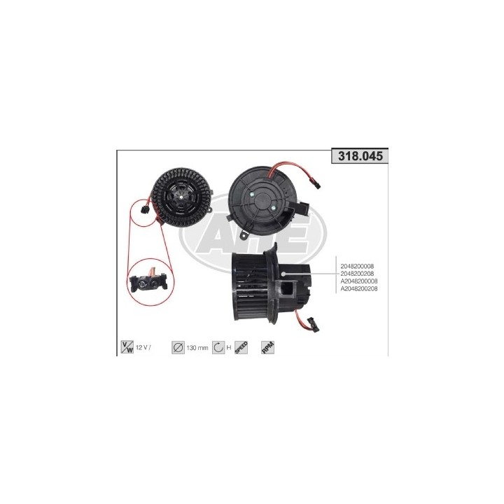 318045  VENTOLA abitacolo MERCEDES W204/X204/W207/W212 07-