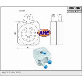 802002  OILCOOLER VOLKSWAGEN GOLF III