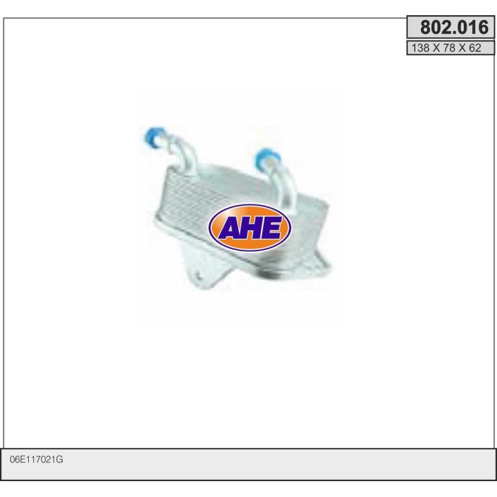 802016  Oilcooler AUDI/VW A4/A5/A6/A7/A8/Q5/Q7/Tuareg 2.4/