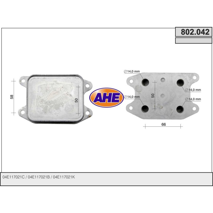 802042  OILCOOLER AUDI/SEAT/SKODA/VW A1/A3/PZ A5/Q2/Q3 10-