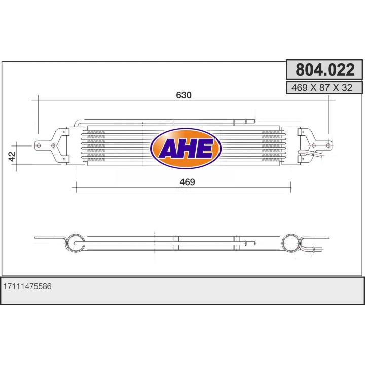 804022  Oilcooler MINI One/Cooper/Cabrio 1.6 01-07