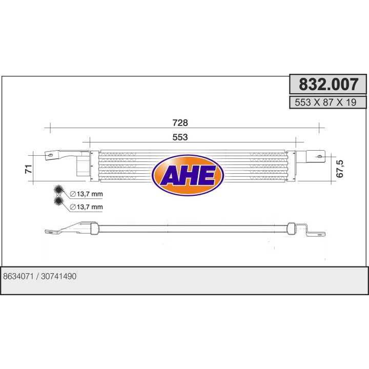 832007  Oilcooler VOLVO XC90 02-15