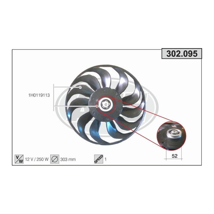 302095  FAN VOLKSWAGEN Golf III 92-97