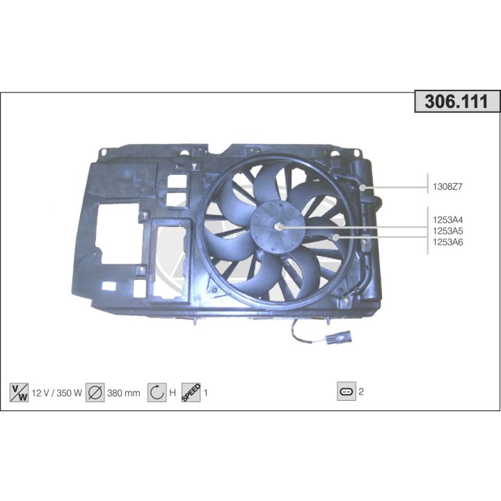 306111  FAN CITROEN Berlingo (MF) 350W 02-