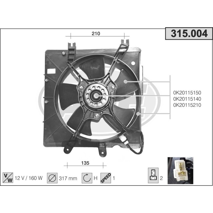 315004  KIA Sephia I 1.5-1.6-1.8 16V