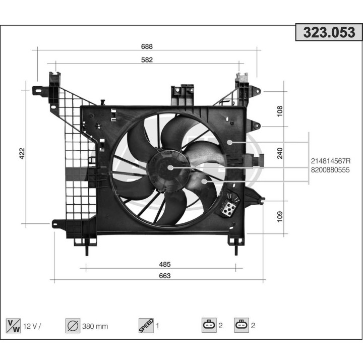 323053  FAN DACIA Duster 1.5 dCi 11-