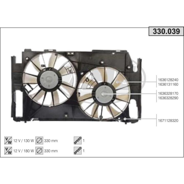 330039  FAN TOYOTA Rav 4 III 2.4VVTi  11.05-
