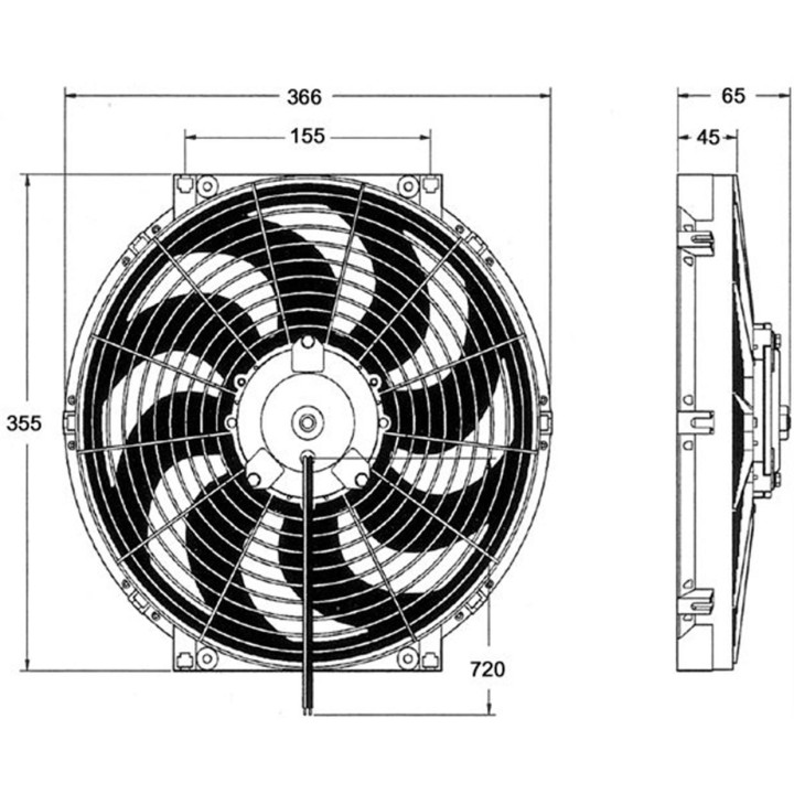 20166019  ELECTROVENTILADOR REV 350MM 12V