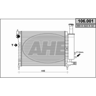 106001  RAD.CITROEN AX 1.0/1.1/1.4/86-91(390x322x34 AP)