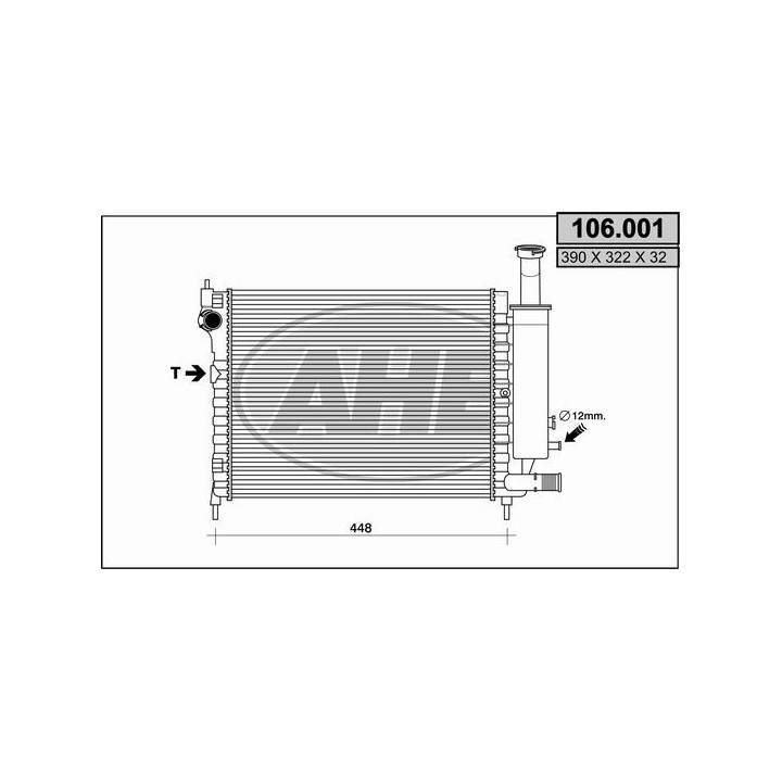 106001  RAD.CITROEN AX 1.0/1.1/1.4/86-91(390x322x34 AP)
