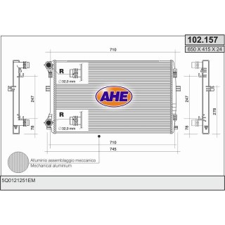 102157  RAD VOLKSWAGEN Golf VII 1.2TSi-1.4TSi-1.6TDi AC AT