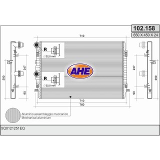 102158  RAD VOLKSWAGEN Golf VII 2.0TDi +/-AC M/AT   12-