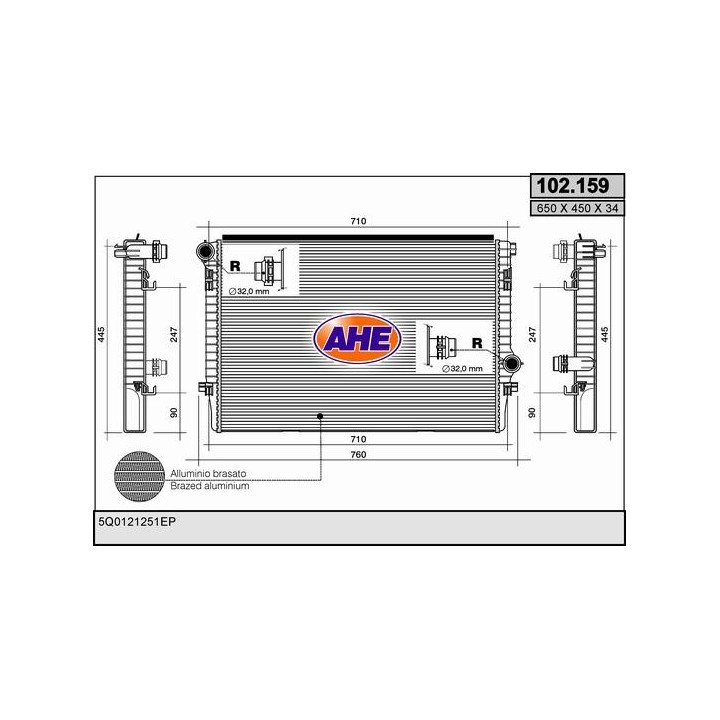 102159  RAD VOLKSWAGEN Golf VII 2.0TSi +/-AC M/AT   12-