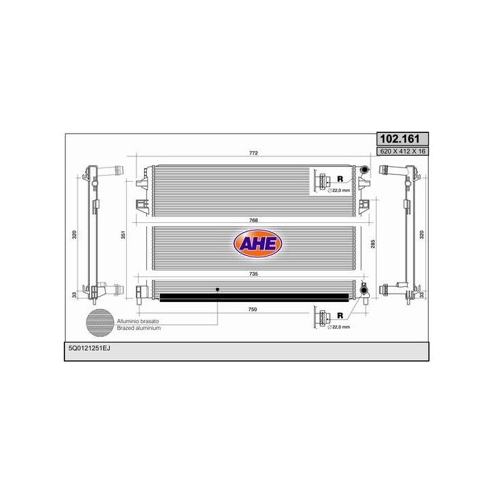 102161  RAD VOLKSWAGEN Golf VII