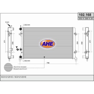 102168  RAD VOLKSWAGEN Beetle 2.5 11- Jetta 1.6/2.0/2.5Fsi