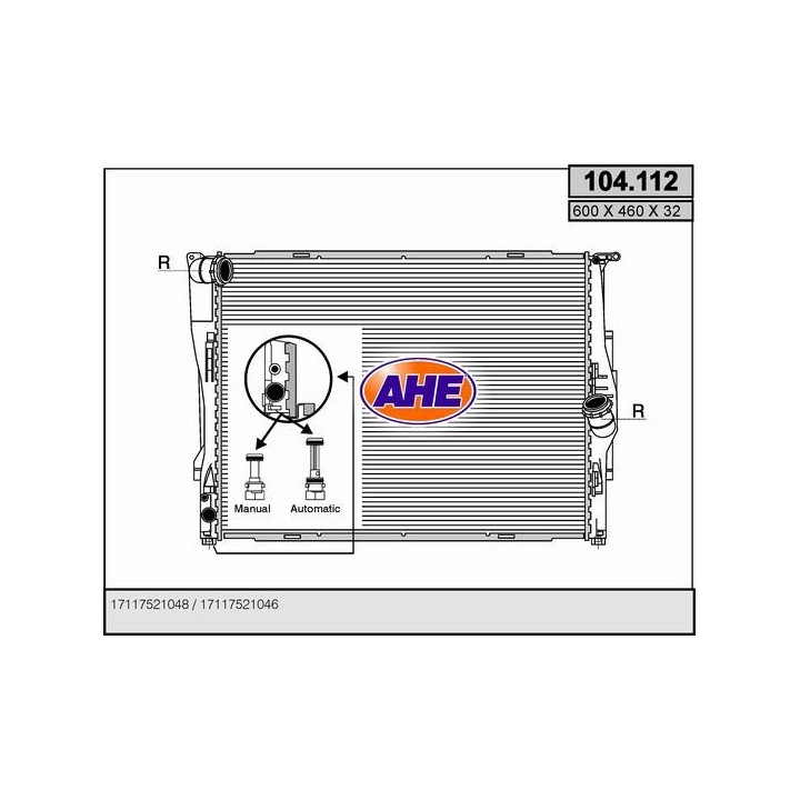 104112  RAD BMW Serie 1 E87/81 116/118/120 +/-AC M/AT 04-