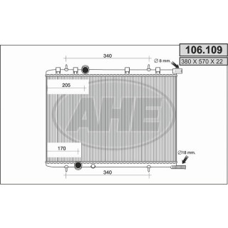 106109  RAD. CITROEN XSARA II/307 1.9D /2.0Hdi 00