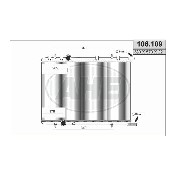 106109  RAD. CITROEN XSARA II/307 1.9D /2.0Hdi 00