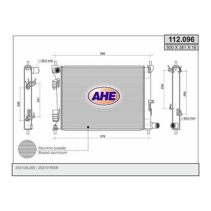 112096  RAD HYUNDAI Accent IV/KIA Rio 1.2/1.4 +/-AC  11-