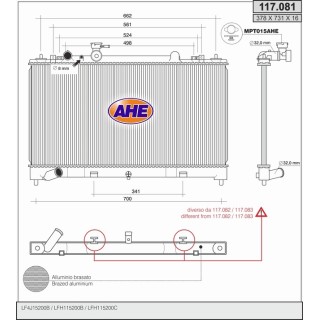 117081  RAD MAZDA 6 1.8/2.0 +/-AC  07-