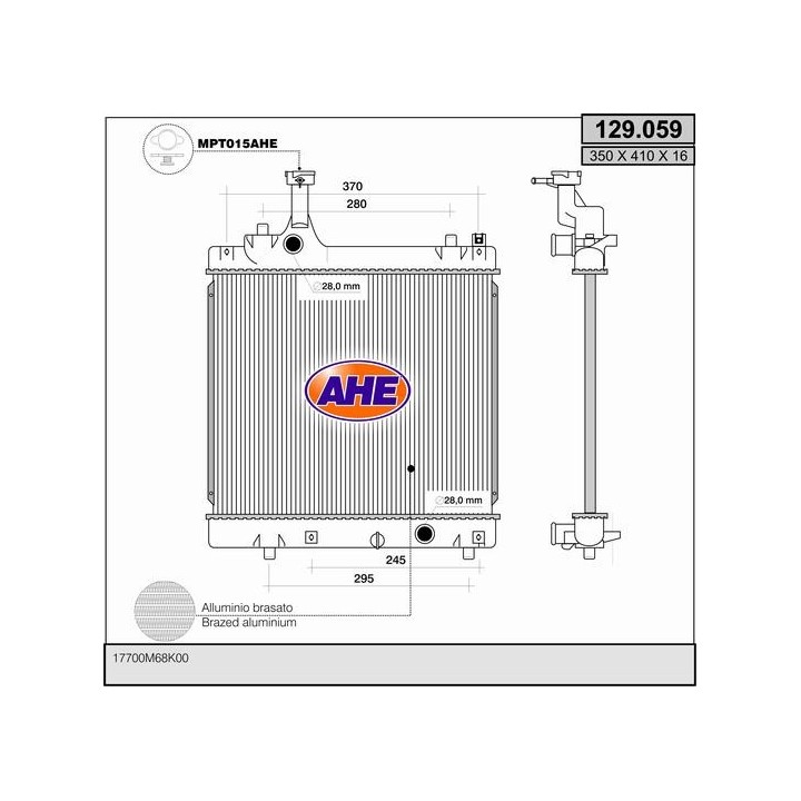 129059  RAD SUZUKI Alto V (GF) 1.2 / NISSAN Pixo (UA0) 09-