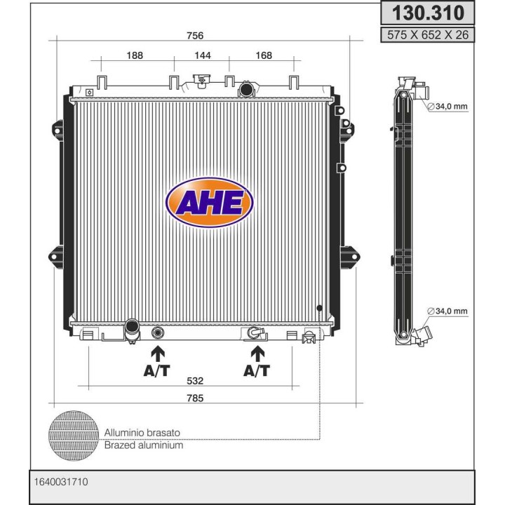130310  RAD TOYOTA Landcruiser 4.0 +/-AC M/AT   10-