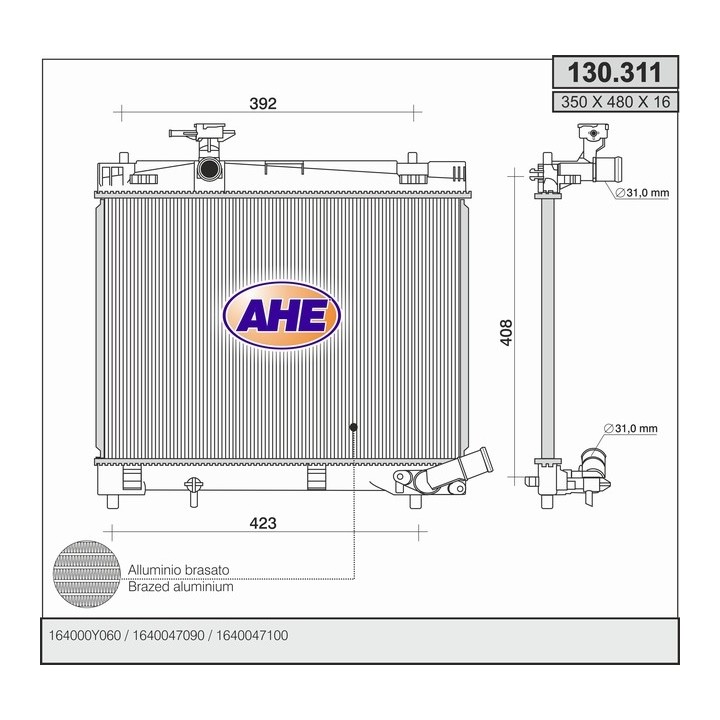 130311  RAD  TOYOTA Yaris 1.1/Hybrid +/-AC   11-