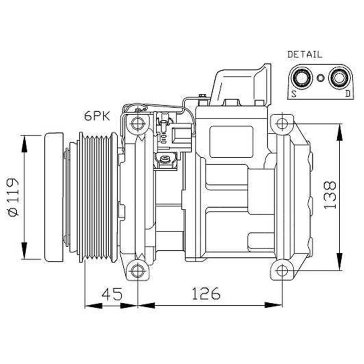 20134427  NP 10PA20C A/D PV6 124MM 12V A/T