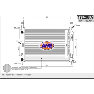 123208/A  RAD RENAULT Kangoo II 1.5Dci/1.6 07-