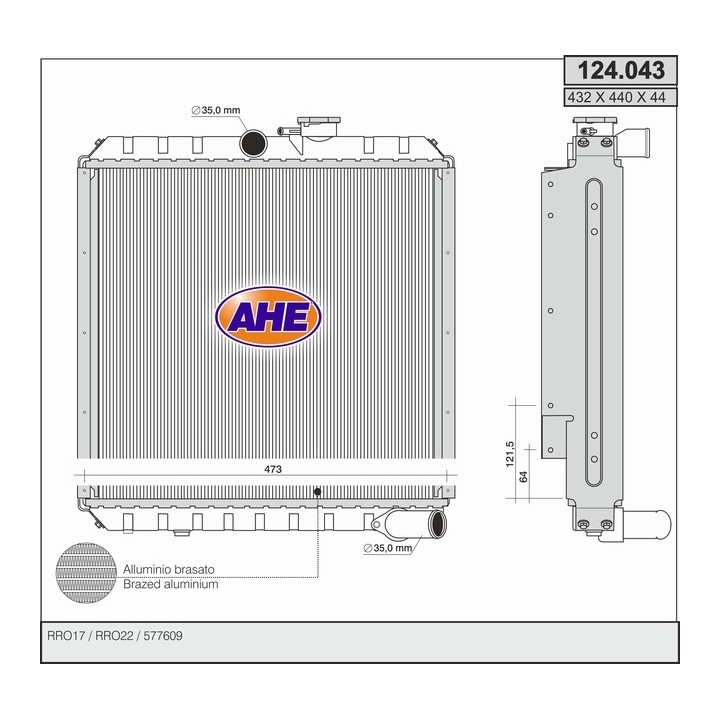 124043  RAD Land Rover 109 2.2 H 67-71