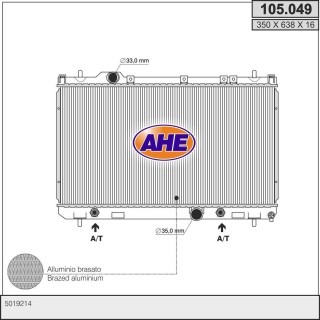 105049  Rad. CHRYSLER Neon 2.0 +/-AC AT 10.99-09.05