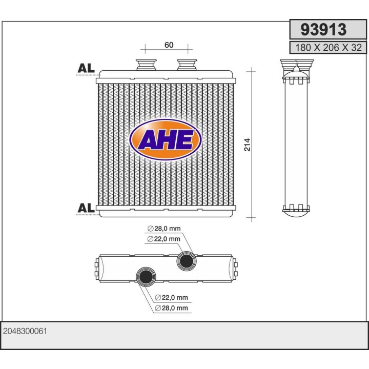 93913  HEATER CORE MERCEDES BENZ W204