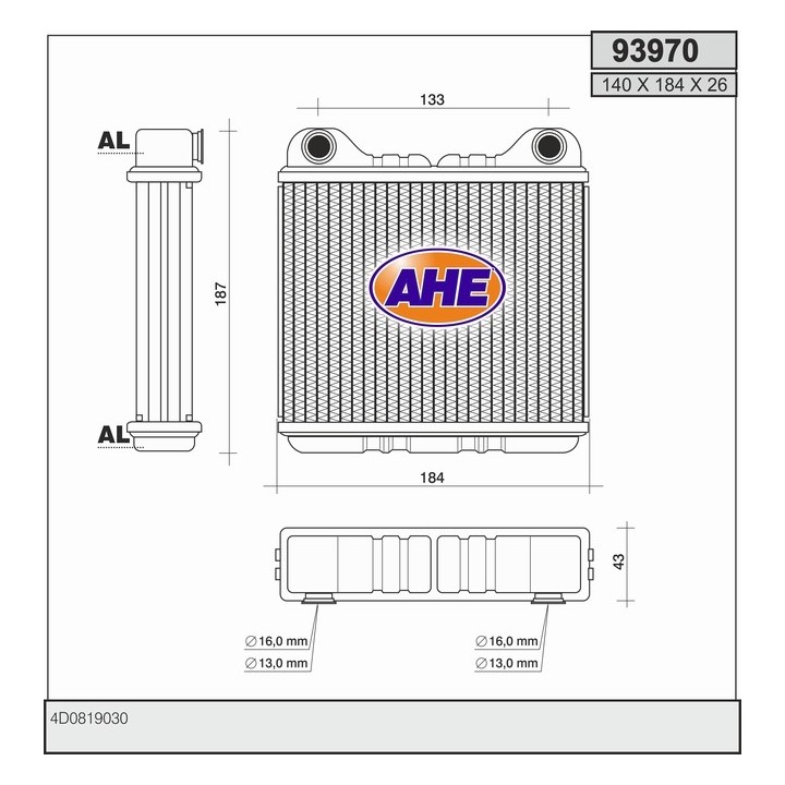 93970  HEATER AUDI A8/S8 94-
