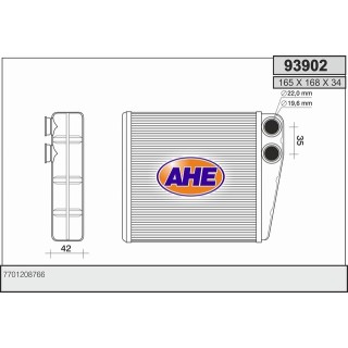 93902  HEATER CORE RENAULT CLIO III 06.05 -