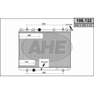 106132  Rad. PEUGEOT 206 1.9D/2.0Hdi/2.0S16 +/-AC AT 02-