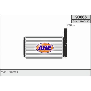 93688  HEATER CORE SAAB 9000