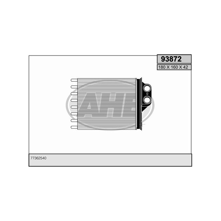 93872  HEATER CORE FIAT PANDA 03-